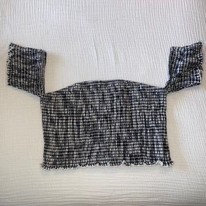 Black and white checkered crop top